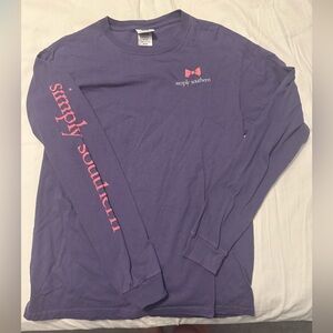 Simply Southern Purple Long Sleeve Tee Casual Cotton